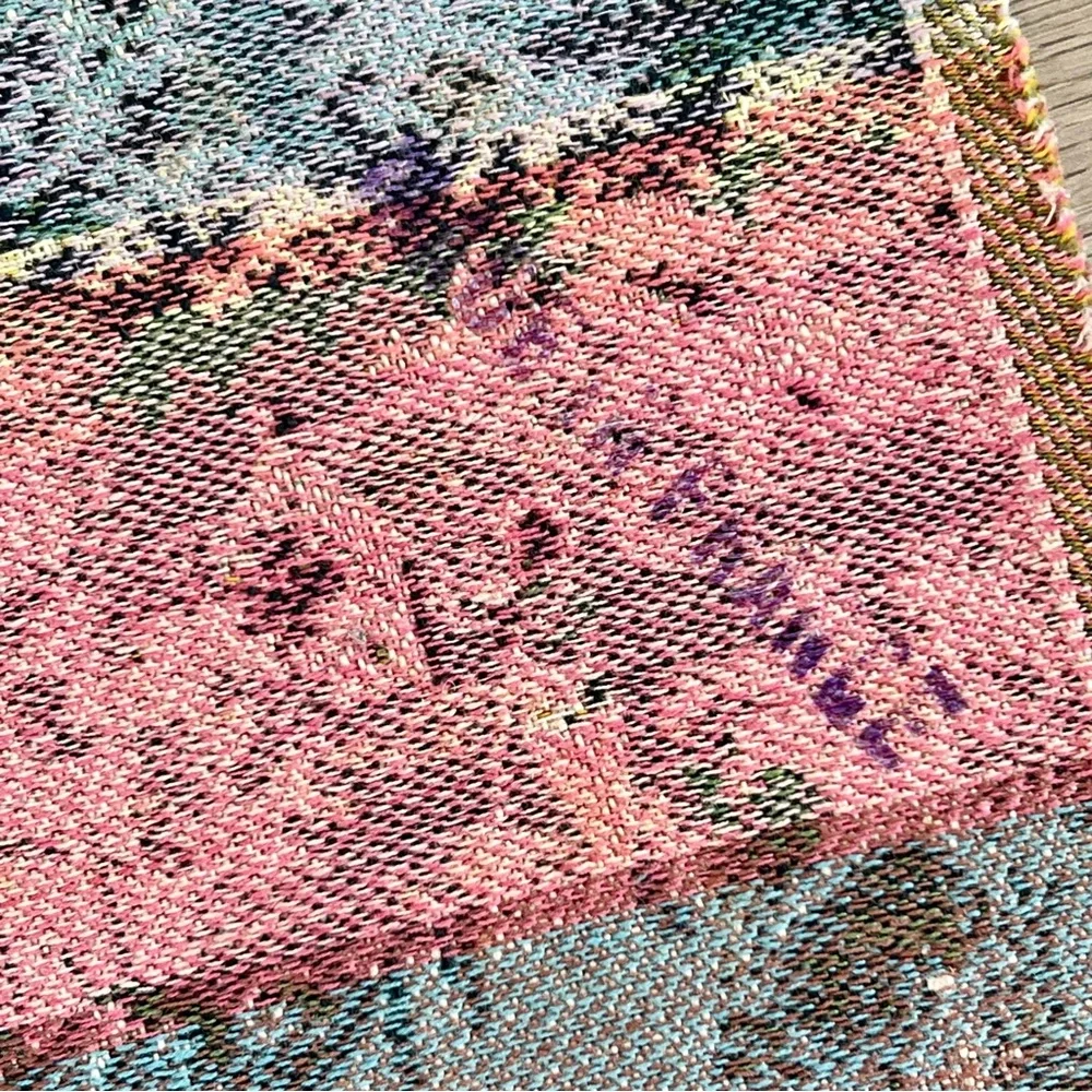 Vintage Needlepoint Classic Made in France Square Tapestry Fabric Garden 7” x 7”